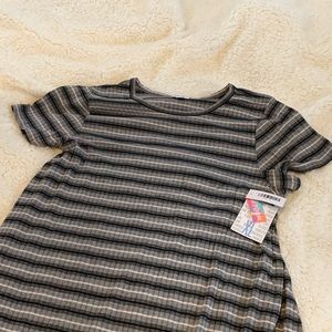 Black, Gary, and White Striped Dress